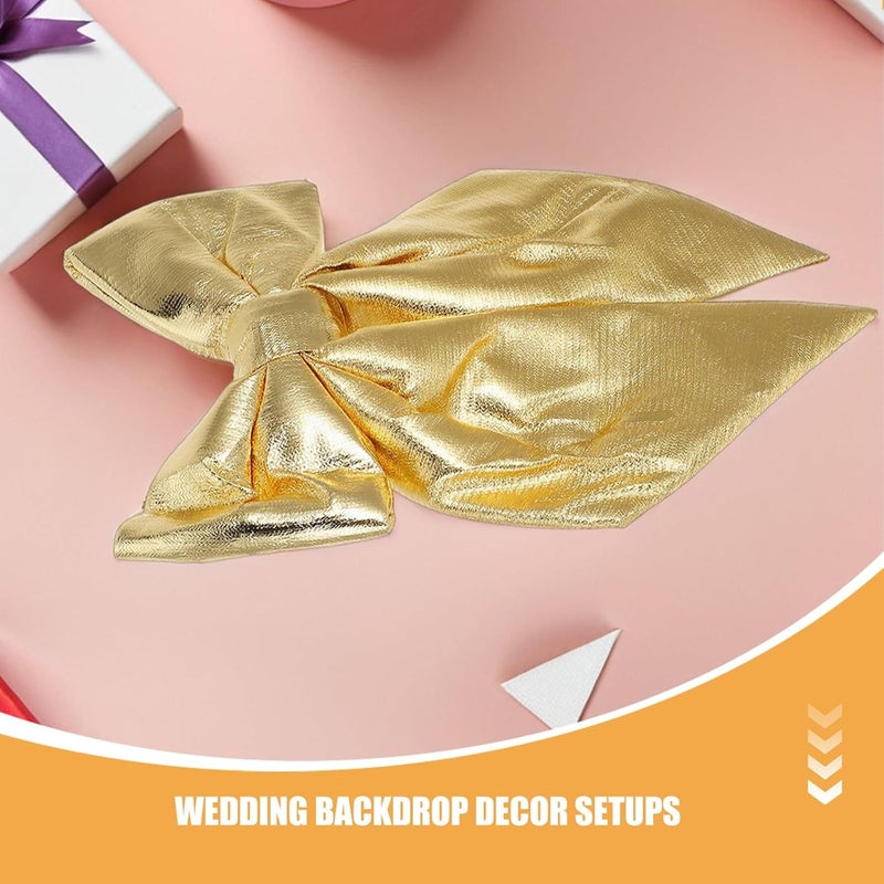 3pcs Large Bows for Backdrop - Decorative Giant Bow - Big Bowknot Decor for Wall Door Wedding Engagement Bachelorette Gold 40x30x2cm/15.75x11.81x0.79in - Image 5