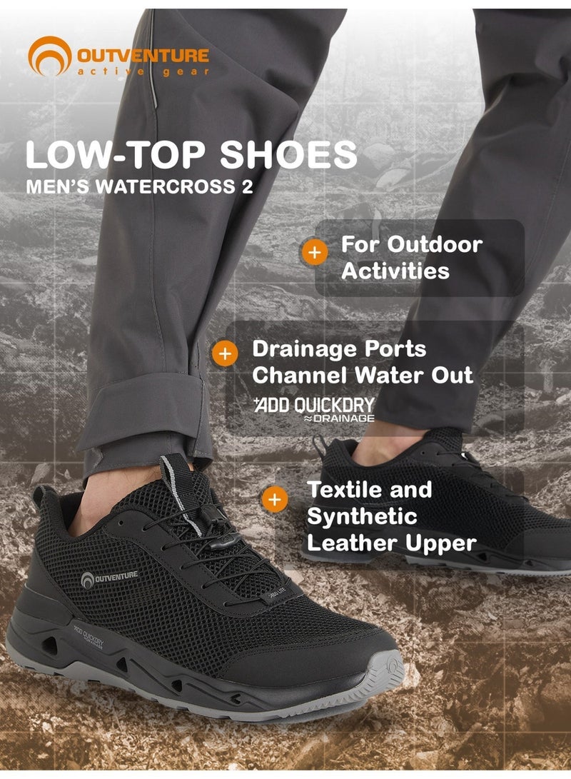 Outventure Watercross Men's Sneakers – Black Lightweight Hybrid Outdoor Shoes with Quick-Dry Mesh and High-Traction Sole - Image 2