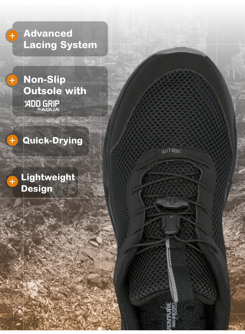 Outventure Watercross Men's Sneakers – Black Lightweight Hybrid Outdoor Shoes with Quick-Dry Mesh and High-Traction Sole - Image 3
