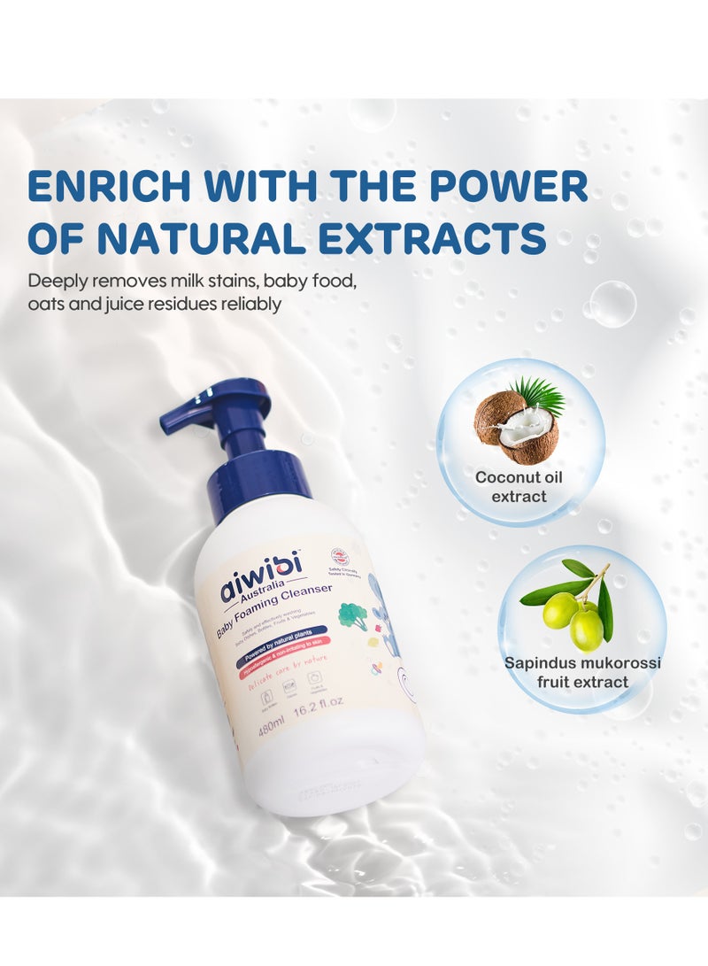 aiwibi Baby bottle wash foaming  cleanser powered  by natural plants 480ml - Image 5