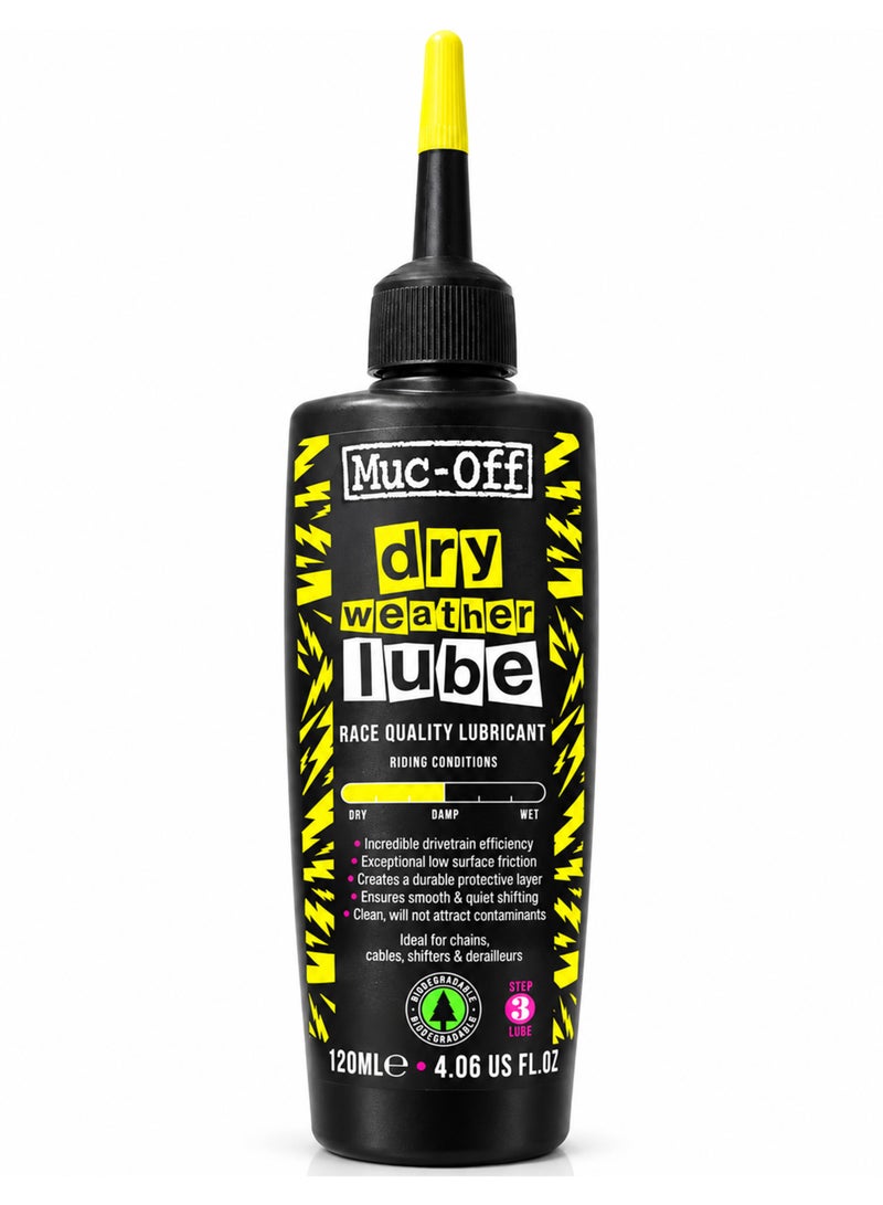 Muc Off Dry Chain Lube Bike Lube, Bike Chain Oil, Chain Wax for Dry Weather Conditions - Biodegradable Bike Lubricant and Bicycle Chain Oil, Black, 120ml, Pack of 1 - Image 3