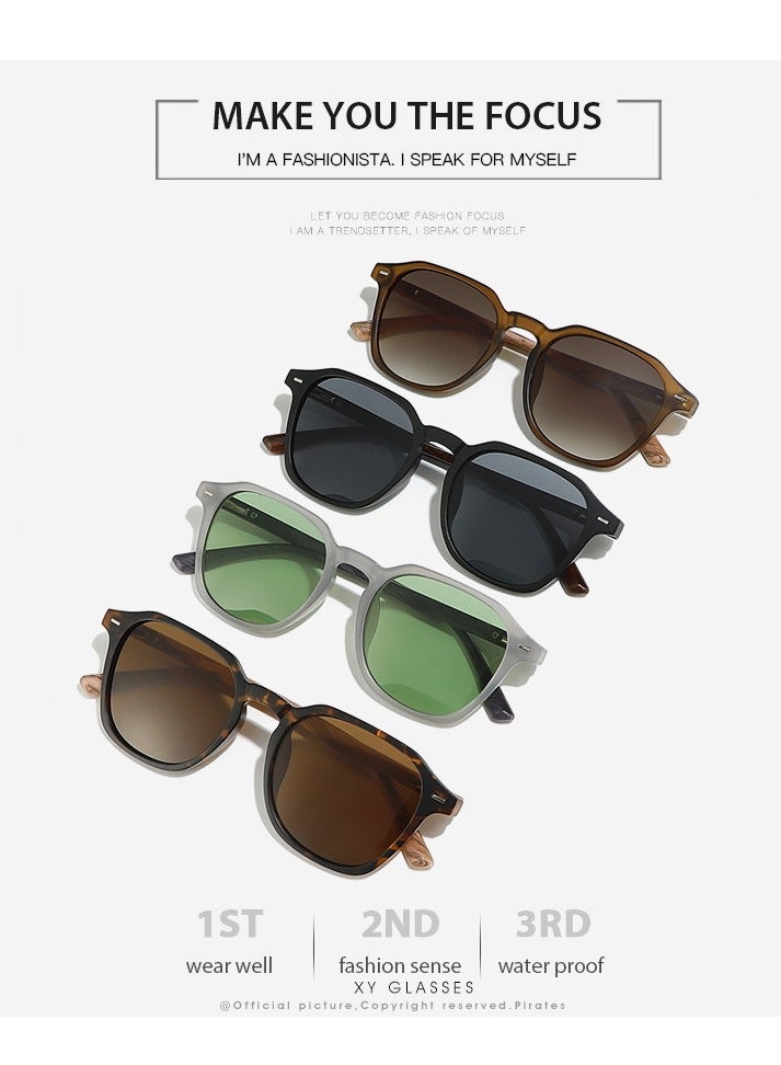 general Fashion Sunglasses Uv400 Protection Retro Men Women Travel Style Light Imitation Wood Grain Fashion Wood Grain Series Sunglasses - Image 3