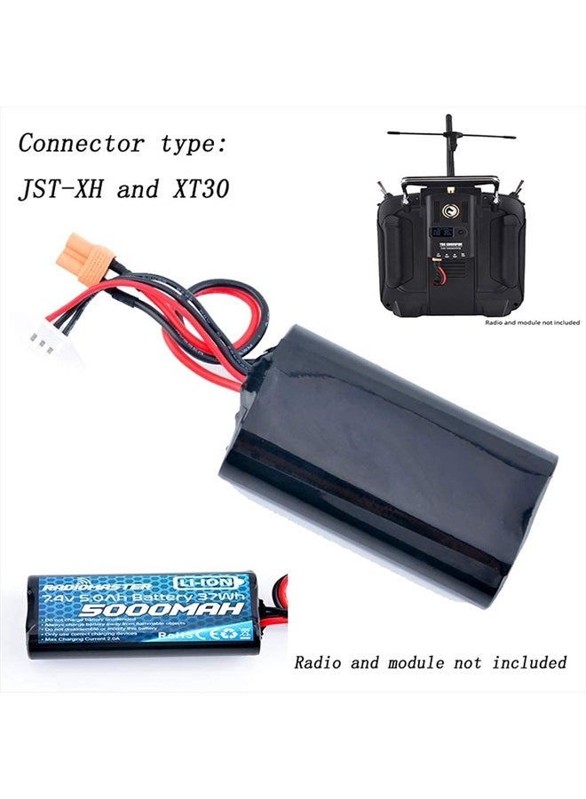 RADIOMASTER بطارية TX16S 5000mAh 2S 7.4V XT30 موصل JST-XH TX16s جهاز الإرسال 1 حزمة - Image 4
