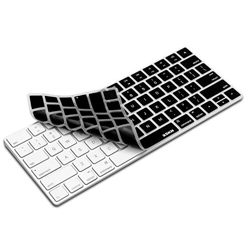 XSKN Ultra Thin English Language Silicone Keyboard Cover Skin for Magic Keyboard 2015 Version A1644, US Layout (Black) - Image 2