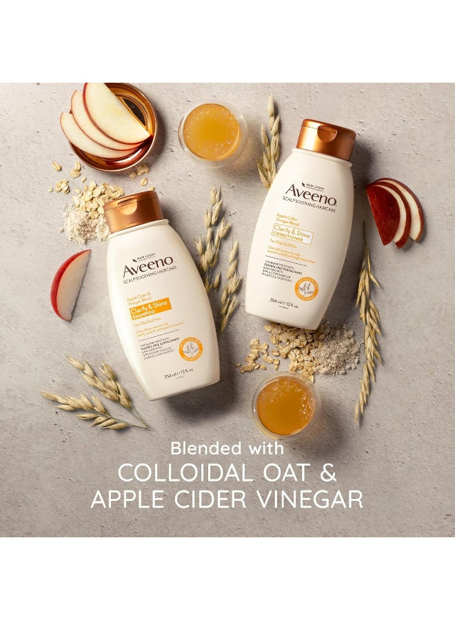Aveeno Apple Cider Vinegar Clarifying Shampoo, Shine Enhancing, 12 fl oz - Image 3