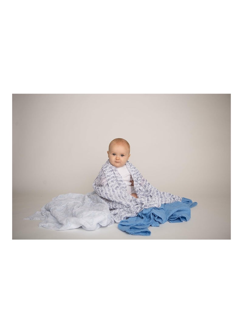 hudson baby - Unisex Baby Cotton Muslin Swaddle Blankets, Forest, 3-Pack - Image 1