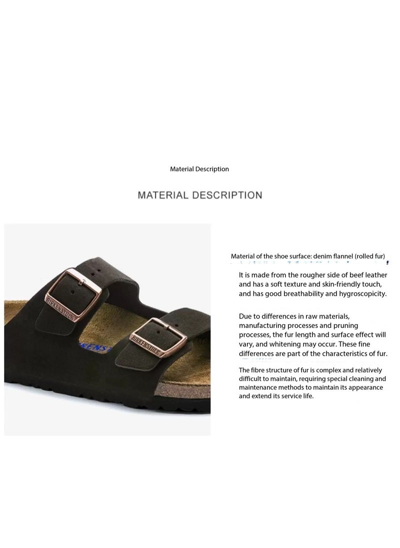 BIRKENSTOCK men's and women's cowhide suede soft-soled Arizona double-button slippers