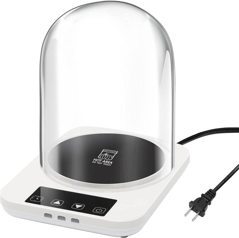Yendse Sourdough Starter Warmer with Glass Dome, Precise 1°F Thermostat Control (70-100°F), Sourdough Warmer and Dome for Home Baking,12h Timer Auto Warming On/Off Sourdough Warming Mat - Image 1