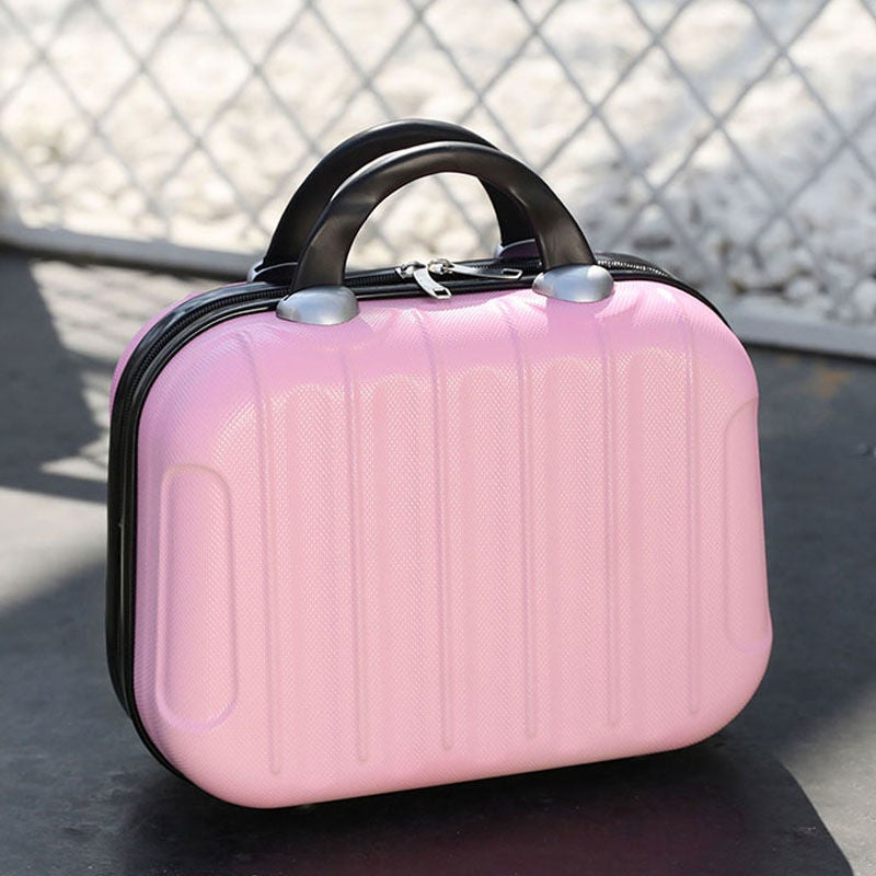 [A variety of optional] inch cosmetic bag mini suitcase Womens Cosmetic Box small suitcase portable suitcase Light pink [special price]]