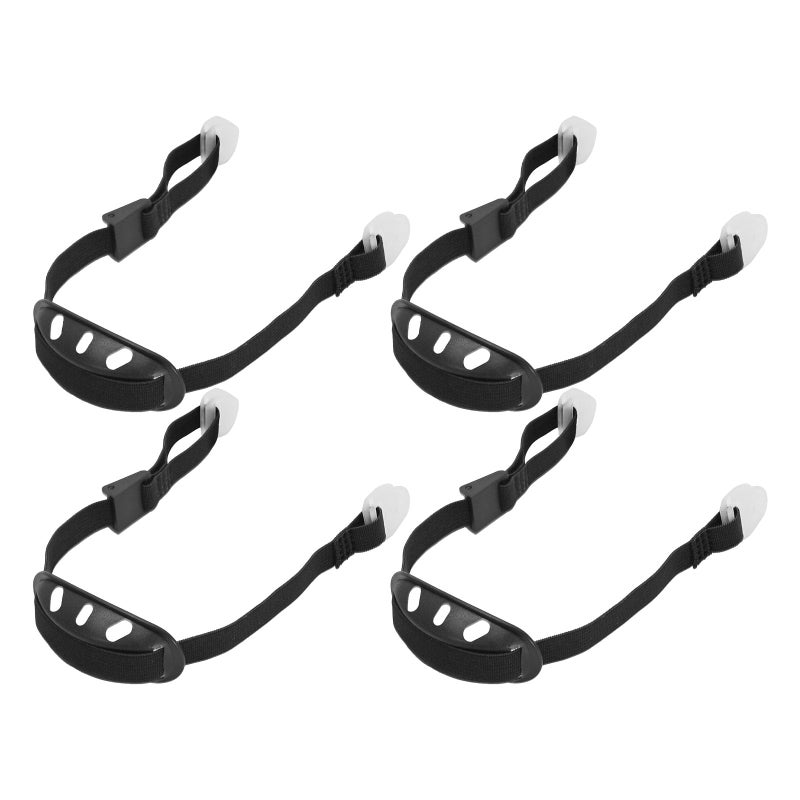 Saihisday 4Pack Universal Hard Hat Chin Strap, Helmet Chin Strap with Black Elastic Strap and Chin Cup Multi-Point Adjustment Black - Image 1