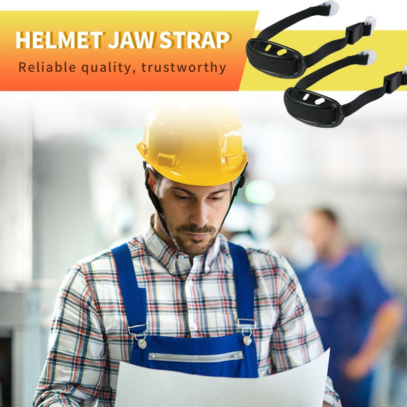 Saihisday 4Pack Universal Hard Hat Chin Strap, Helmet Chin Strap with Black Elastic Strap and Chin Cup Multi-Point Adjustment Black - Image 3