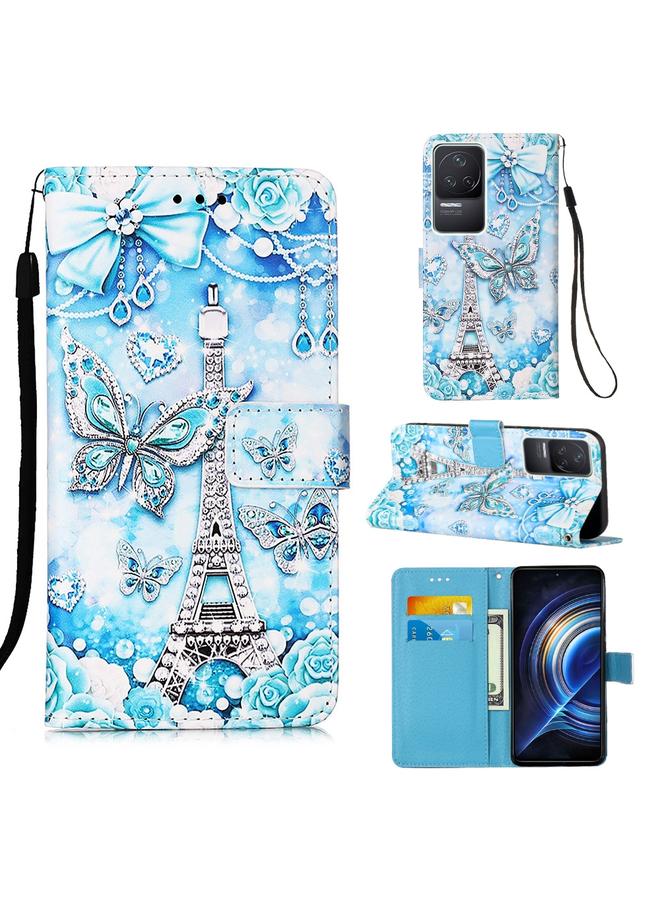 The Bros Case For Xiaomi Redmi K50 / K50 Pro Colored Drawing Plain Weave Leather Phone Case