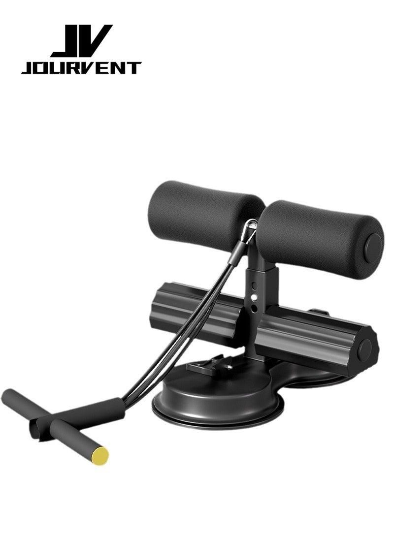 Jourvent Sit Up Bar for Floor, Adjustable Abdominal Sit-up with Tension Rope, Double Self-Suction Portable Sit Up Exercise, Sit Up Assistant Device for Home Exercise, Core Strength Muscle Training - Image 1