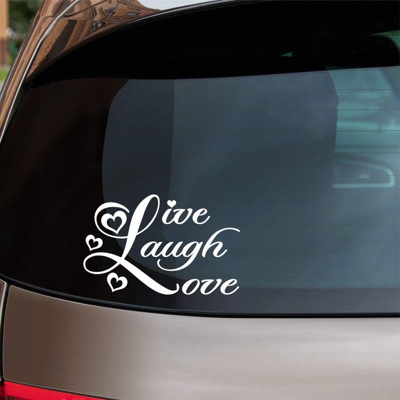 Sunset Graphics  Decals Live Laugh Love Car Decal Sticker  Cars Trucks Vans Walls Laptop  White  6 inches  SGD000060