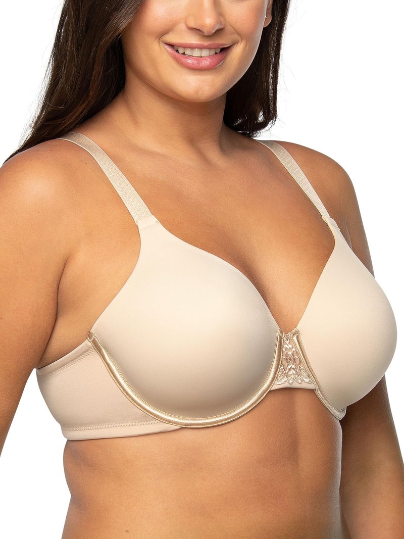 Vanity Fair Womens Full Figure Beauty Back Smoothing Bra, 4-way Stretch Fabric, Lightly Lined Cups Up To H Bra, Underwire - Beige, 42C US - Image 1