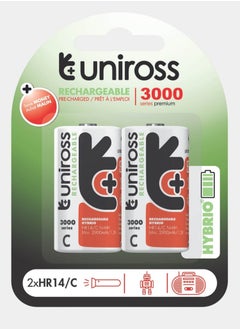 Uniross Uniross Ni-MH Rechargeable C Battery 3000mAh (Pack of 2) 