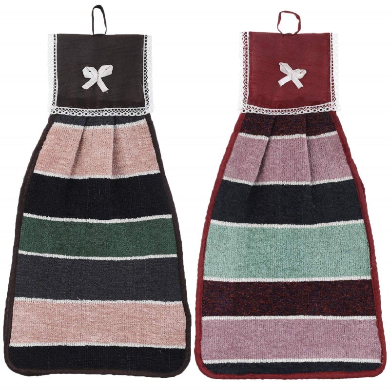 Kuber Industries Hanging Cotton 2 Pieces Cotton Washbasin Napkin/Hand Towel for Kitchen and Bathroom (Multi) - CTKTC45551 - Image 1