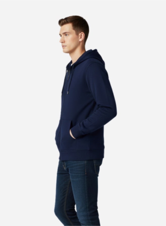  نسمعك هودي فليـس بسحّاب للجنسين باللون الكحلي – راحة كلاسيكية تلتقي بأناقة الشارع العصرية - Image 3