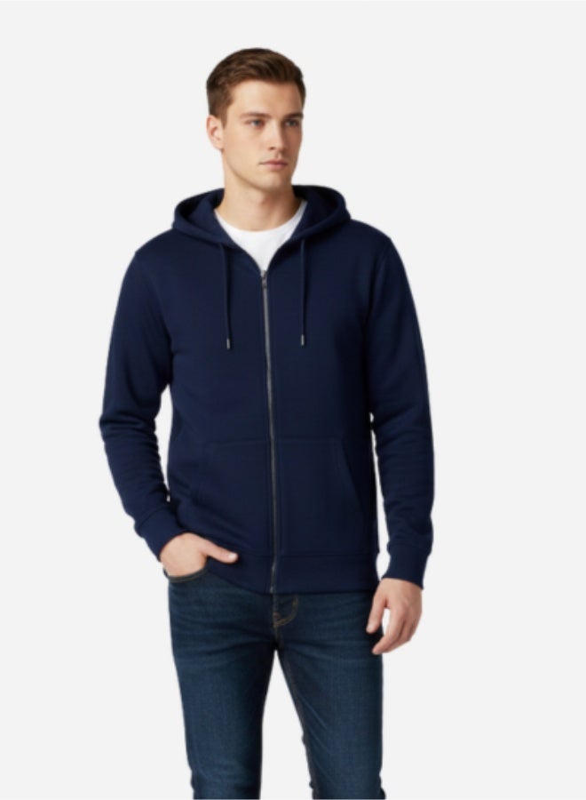  نسمعك هودي فليـس بسحّاب للجنسين باللون الكحلي – راحة كلاسيكية تلتقي بأناقة الشارع العصرية - Image 1