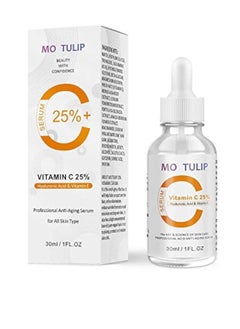 25% Vitamin C Serum for Skin, Facial Serum With Hyaluronic Acid and Vitamin E, Dark spot Treatment, Anti-Aging, Anti-Winkle, 1FL OZ