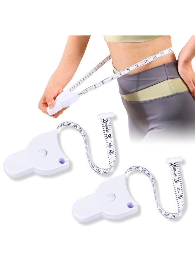 Body Measuring Tape, 2 Pack Retractable Measuring Tape for Body Measurements with Locking Mechanism and Push Button, Automatic Body Tape Measure for Fitness & Tailoring - Image 1