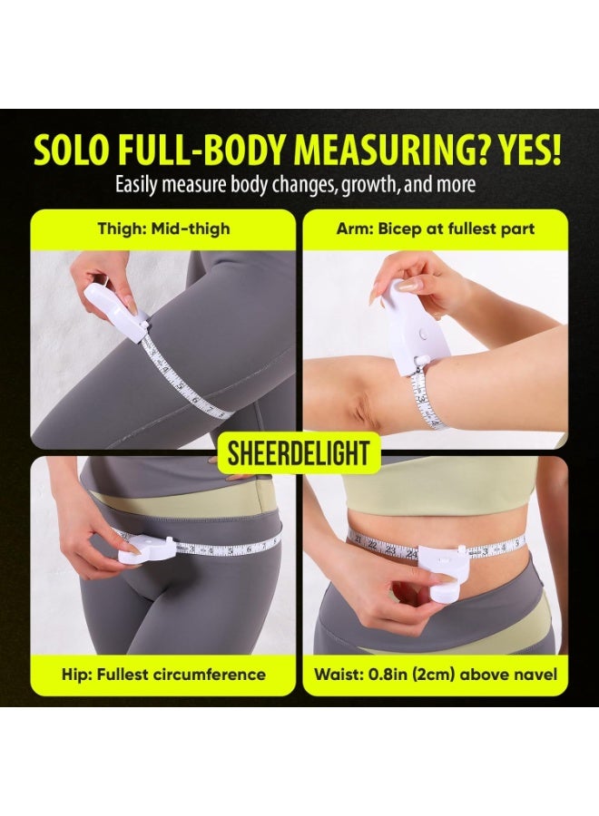 Body Measuring Tape, 2 Pack Retractable Measuring Tape for Body Measurements with Locking Mechanism and Push Button, Automatic Body Tape Measure for Fitness & Tailoring - Image 5