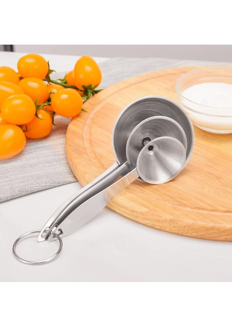 ECVV مجموعة قمع المطبخ ECVV، قمع معدني من الدرجة الغذائية لنقل الزيوت الأساسية والسوائل والتوابل والمكونات الجافة ومسحوق القمع الصغيرة لملء الزجاجات - Image 3