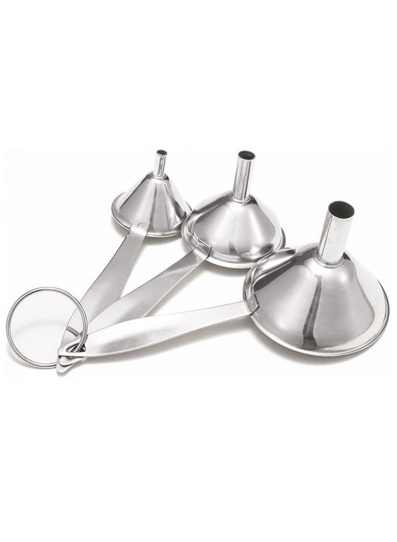 ECVV مجموعة قمع المطبخ ECVV، قمع معدني من الدرجة الغذائية لنقل الزيوت الأساسية والسوائل والتوابل والمكونات الجافة ومسحوق القمع الصغيرة لملء الزجاجات - Image 5