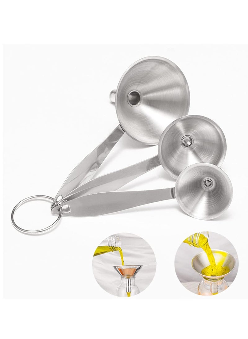 ECVV مجموعة قمع المطبخ ECVV، قمع معدني من الدرجة الغذائية لنقل الزيوت الأساسية والسوائل والتوابل والمكونات الجافة ومسحوق القمع الصغيرة لملء الزجاجات - Image 1