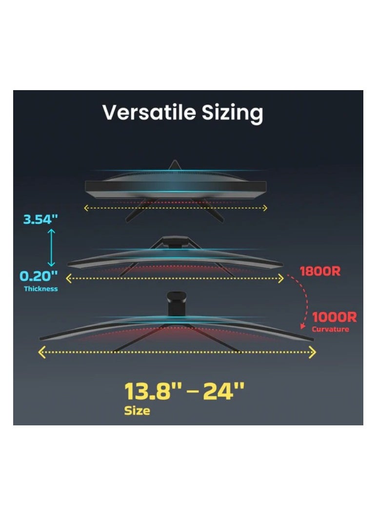 Yeelight Yeelight Pura Monitor Light Bar | 1350lux Task Lighting | USB-C Port | Curved Screen Compatible | Black  - Image 5
