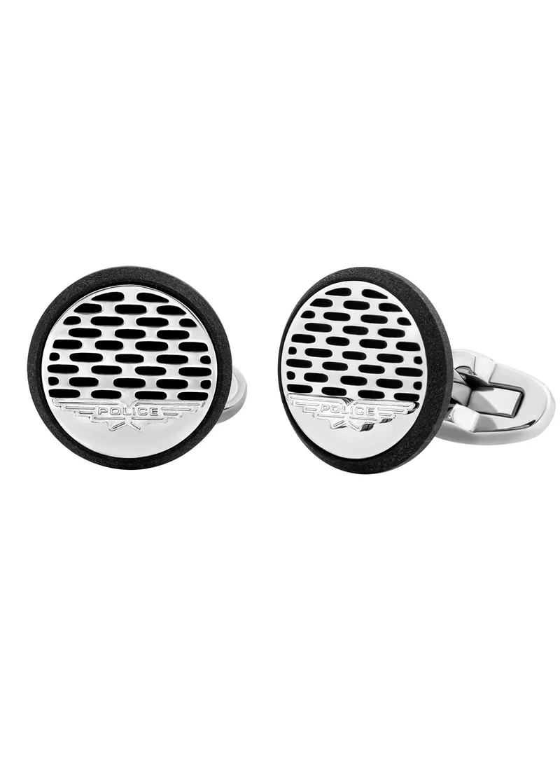Police Pozas Silver Metallic Luxury Cufflinks for Men