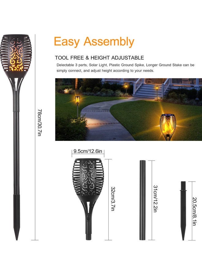 NIBEMINENT Waterproof Flickering Flame Solar Light Black - Image 3