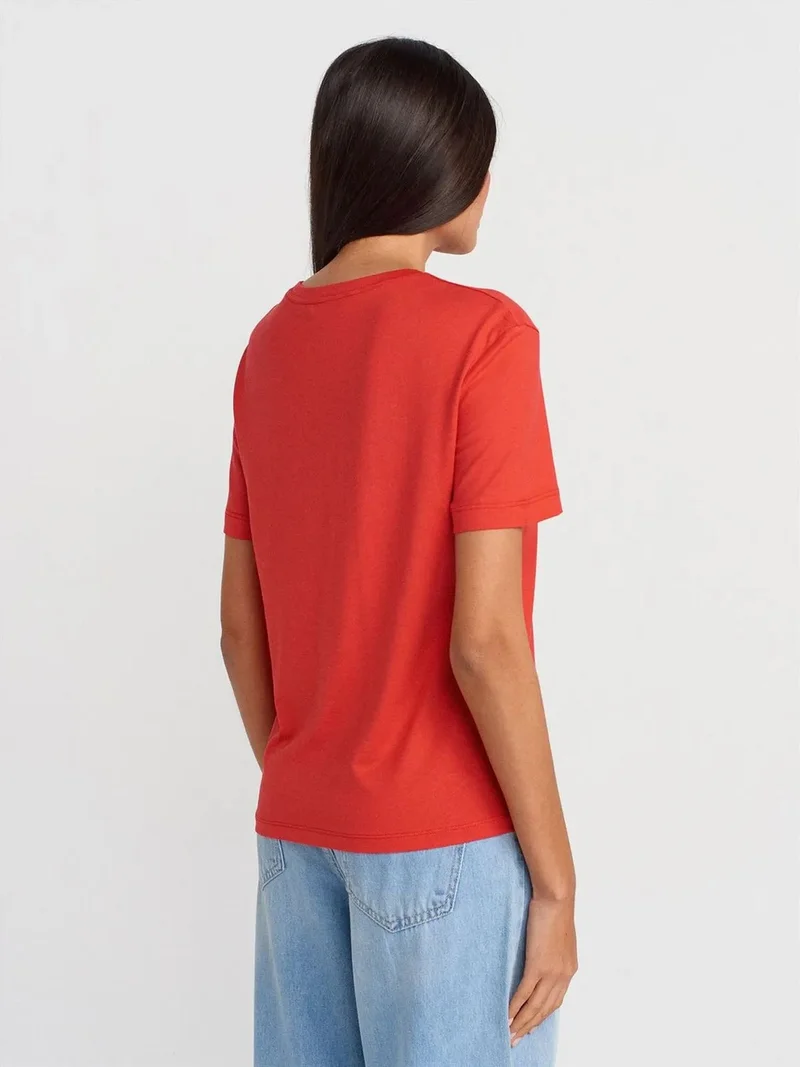 ديلفين DILVIN Women's Cotton Modal Crew Neck T-Shirt