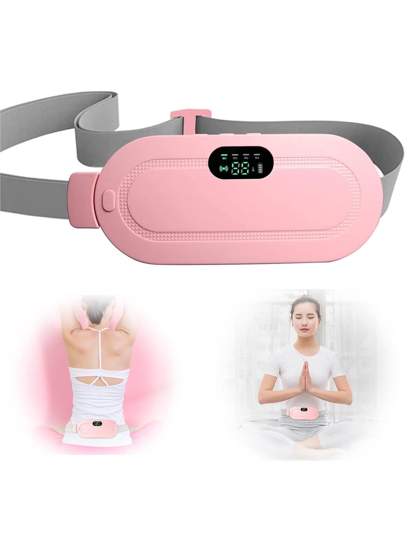 Portable Cordless Heating Pad for Menstrual Cramps - 3 Heat Levels & 4 Massage Modes - Back and Belly Heating Belt for Women and Girls - Image 1