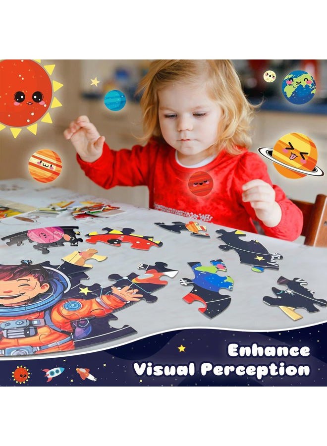 TALGIC Puzzles for Kids Ages 4-6 with Solar System Planets, 70 Piece Round Large Kids Floor Puzzles for Ages 3 4 5 6 7 8, Educational Toy Gift Jigsaw Puzzles for 5 Year Old Boys Girls - Image 3