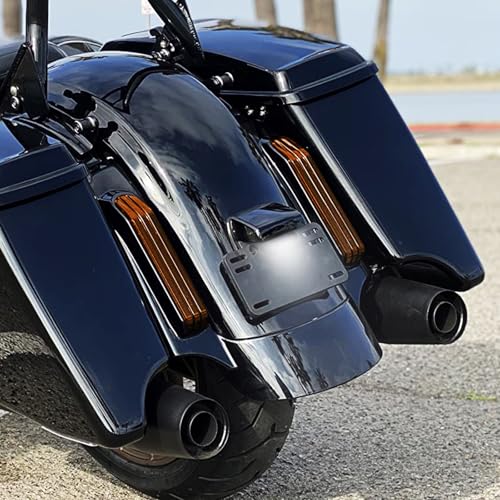 HDBUBALUS Motorcycle Rear Fender Fascia LED Light Fit for Harley Touring Road Glide Street Electra Glide Road King Ultra Limited 2014-2025 Orange Lens - Image 3