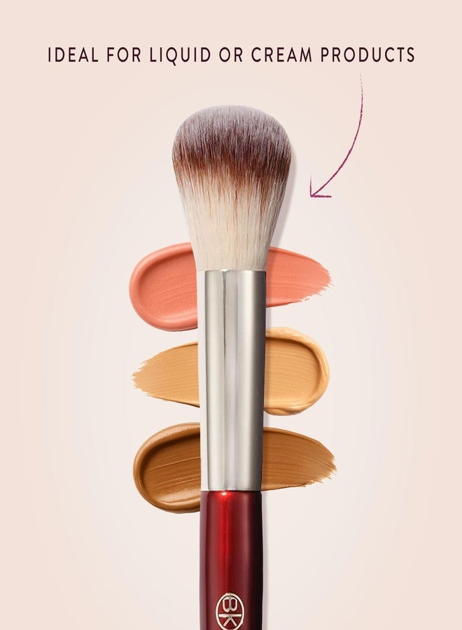 BK BEAUTY 106 ROUND FOUNDATION BRUSH - Dense Dome Shape for Liquid & Cream Foundation, Seamless Streak-Free Application, Multi-Use Face Makeup Tool - Image 3