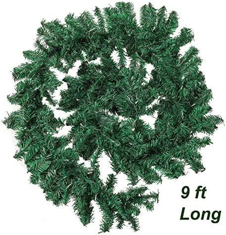 Partunay 9 Ft Xmas Tree Pine Garland with Light Christmas Streamers Christmas Garland Christmas Wreath Garland for Christmas Xmas Newyear Decoration Item - Image 2