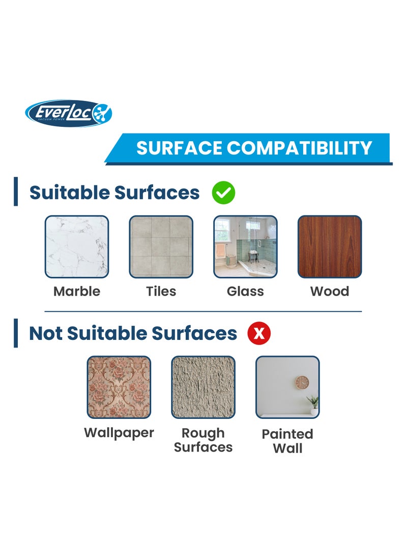 Everloc Cleaning Accessories Organizer, No Drilling, No Screws, No Glue, No Adhesive Vacuum Suction Wall Mounted Chrome Sink Caddy, Sponge Holder, for Bathroom, Kitchen, Easy Install, EVL-10242 - Image 5