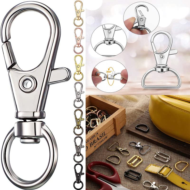 DIY Crafts DIY Crafts 5 Pcs Keyrings, Bronze, Iron Lobster Claw Clasps Swivel LanyardsTrigger Snap Hooks Strap, D Rings Slide Buckle for Keychain, Bags and Jewelry F (5 Pcs Keyrings, Bronze) - Image 3
