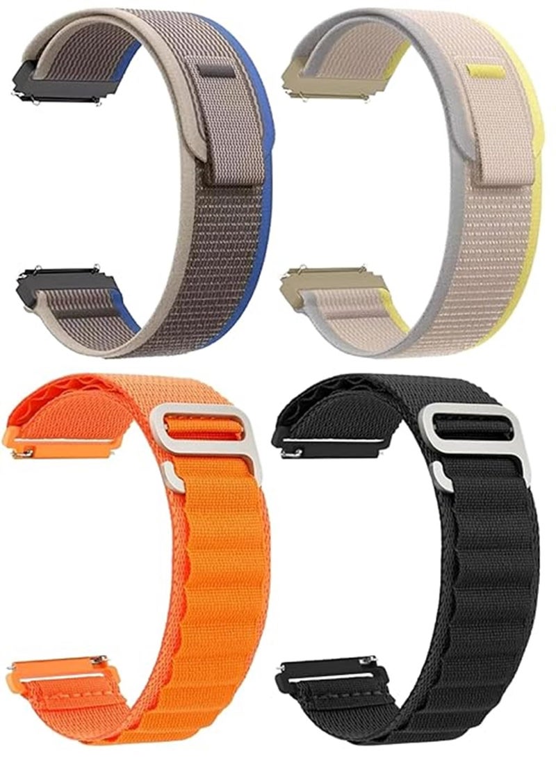 PEFKO PKFW01 22mm Smart Watch Straps/Bands/Loop [ Combo Pack Of 4 ] (BLUE/YELLOW/ORANGE/BLACK) - Image 1