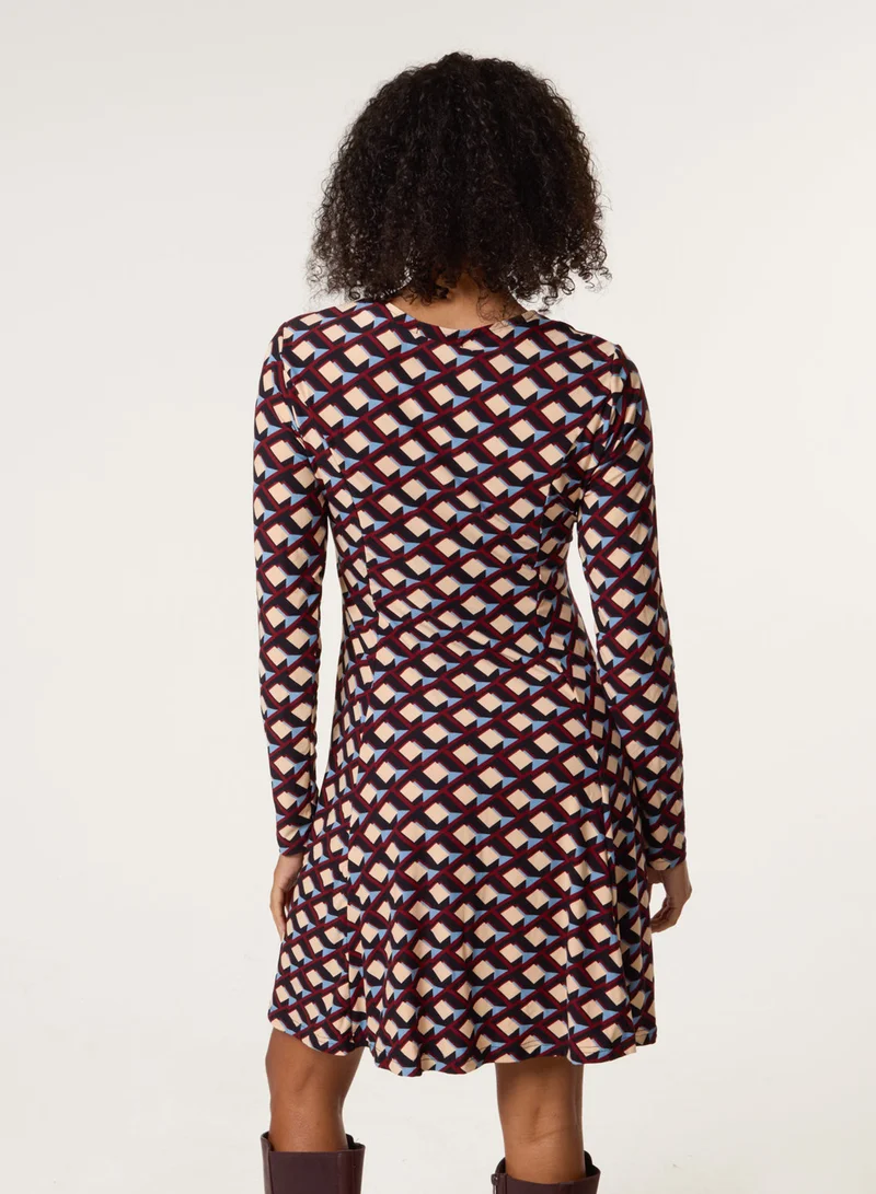 Blue Vanilla Crew Neck Mini Dress