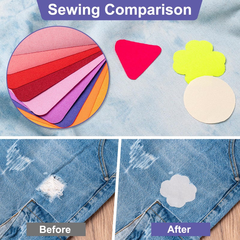 Amrules Iron Patches, 30 Piece 3.7 X 4.9 Inch Multi-Colored Fabric Repair Kit, 29 Shades Iron on Patches for Jeans, Shirts, Clothes, Pants - Image 4