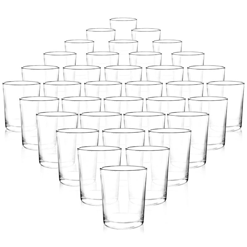 Comrzor Set of 36 Clear Tealight Candle Holders Glass Votive Candle Holders Bulk Floating Candle Holder for Table Centerpieces Wedding Propose Party Home Decor