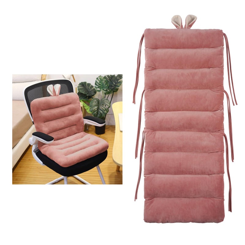ELFJOY Desk Chair Cushion 100cm Office Chair Cushion Seat Cushion with Back Support Lounger Cushion with Fixing Band Pink 10046cm