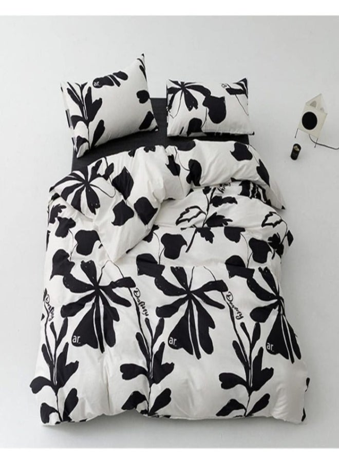 XVersion 6pcs Bedsheet King Size XVersion Duvet Cover Set,Soft Cotton Bedding for 200x200cm Bed,Includes 1 Quilt Cover 220x240cm,1 Flat Sheet 250x235cm, 4 Pillowcases 48x74cm,All-Season,Machine Washable (V3)  - Image 3