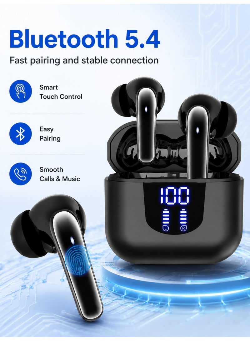 Leoxol Wireless Earbuds | Bluetooth 5.4 Touch Control Earphones With Digital Power Display Charging Case | 13mm Speaker Stereo Earbuds For Calls Music Gaming - Image 4