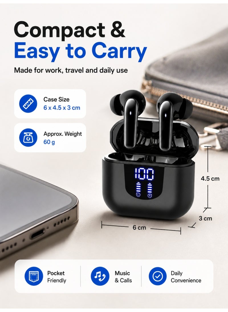 Leoxol Wireless Earbuds | Bluetooth 5.4 Touch Control Earphones With Digital Power Display Charging Case | 13mm Speaker Stereo Earbuds For Calls Music Gaming - Image 5