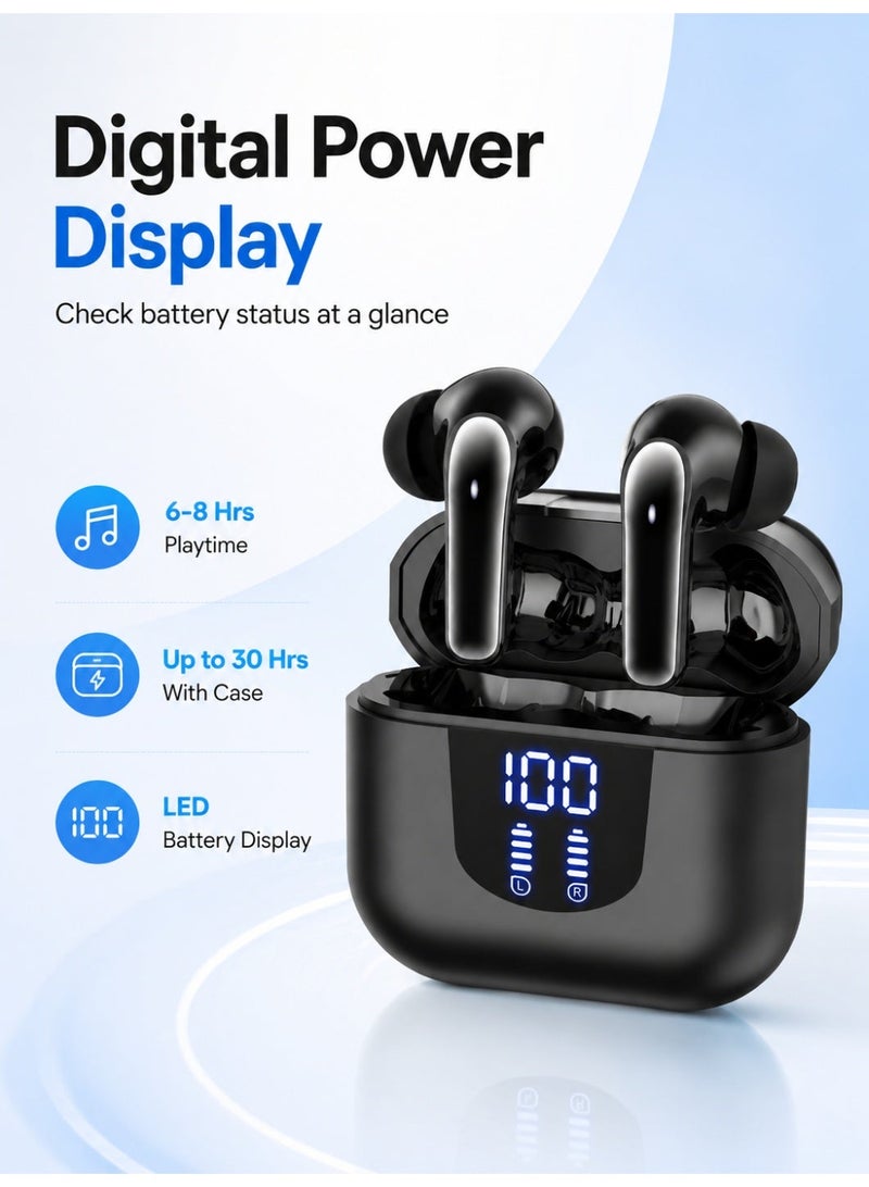 Leoxol Wireless Earbuds | Bluetooth 5.4 Touch Control Earphones With Digital Power Display Charging Case | 13mm Speaker Stereo Earbuds For Calls Music Gaming - Image 3