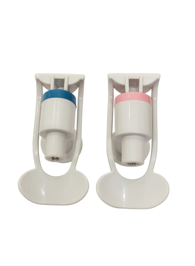 Universal Water Dispenser Tap Handle – Cooler tap - Inside Press Faucet Lever – Plastic Water Cooler Tap Replacement (Blue/Pink) - Image 1